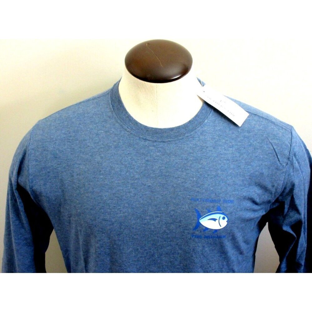 Men's Southern Tide Long Sleeve Skipjack Fishing Seven Seas Blue T shirt Medium - Picture 3 of 5